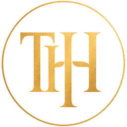 Gold THIH monogram inside a circle on a black background for the 52 album experience