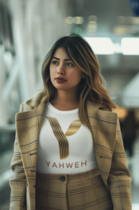 t shirt mockup featuring an ai created woman in an old money fashion outfit m39398 2 The Milestones The Message The Ministry