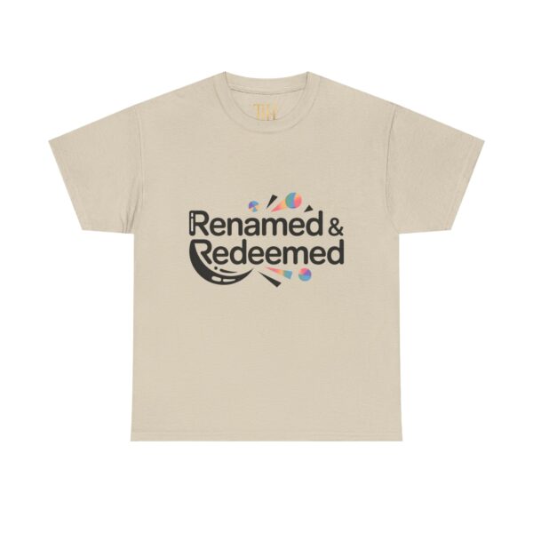 Unisex Heavy Cotton "Renamed & Redeemed" logo T-shirt, Casual Wear, Inspirational T-Shirt, Everyday Gift, Positive Message Tee - Image 5