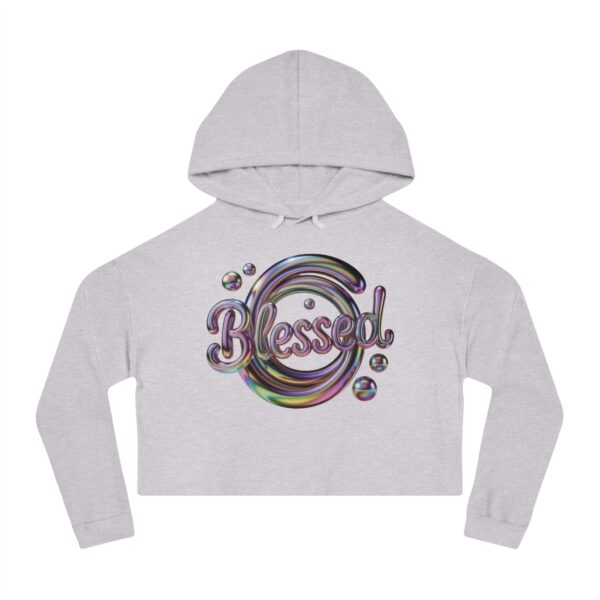 Cropped Hooded Sweatshirt - "Blessed" logo Design, Trendy Women's Apparel - Image 10