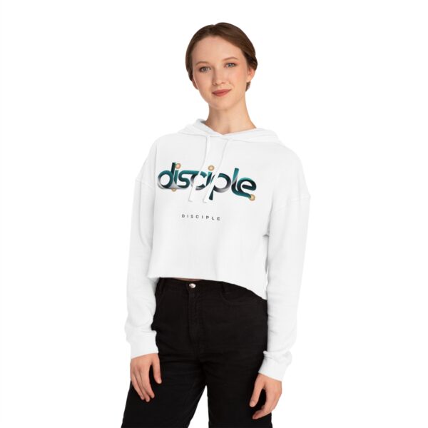 Cropped Hoodie for Women with “Disciple” Print – Faith-Based Christian Apparel by The Hustle Is Holy™ - Image 3