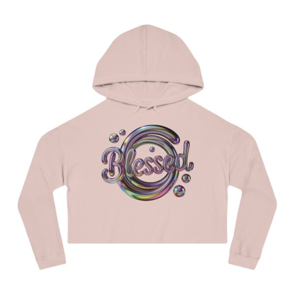 Cropped Hooded Sweatshirt - "Blessed" logo Design, Trendy Women's Apparel - Image 4