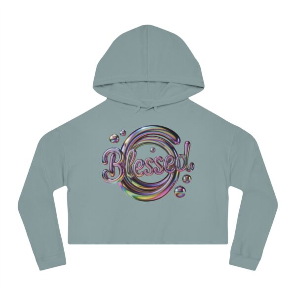 Cropped Hooded Sweatshirt - "Blessed" logo Design, Trendy Women's Apparel - Image 7