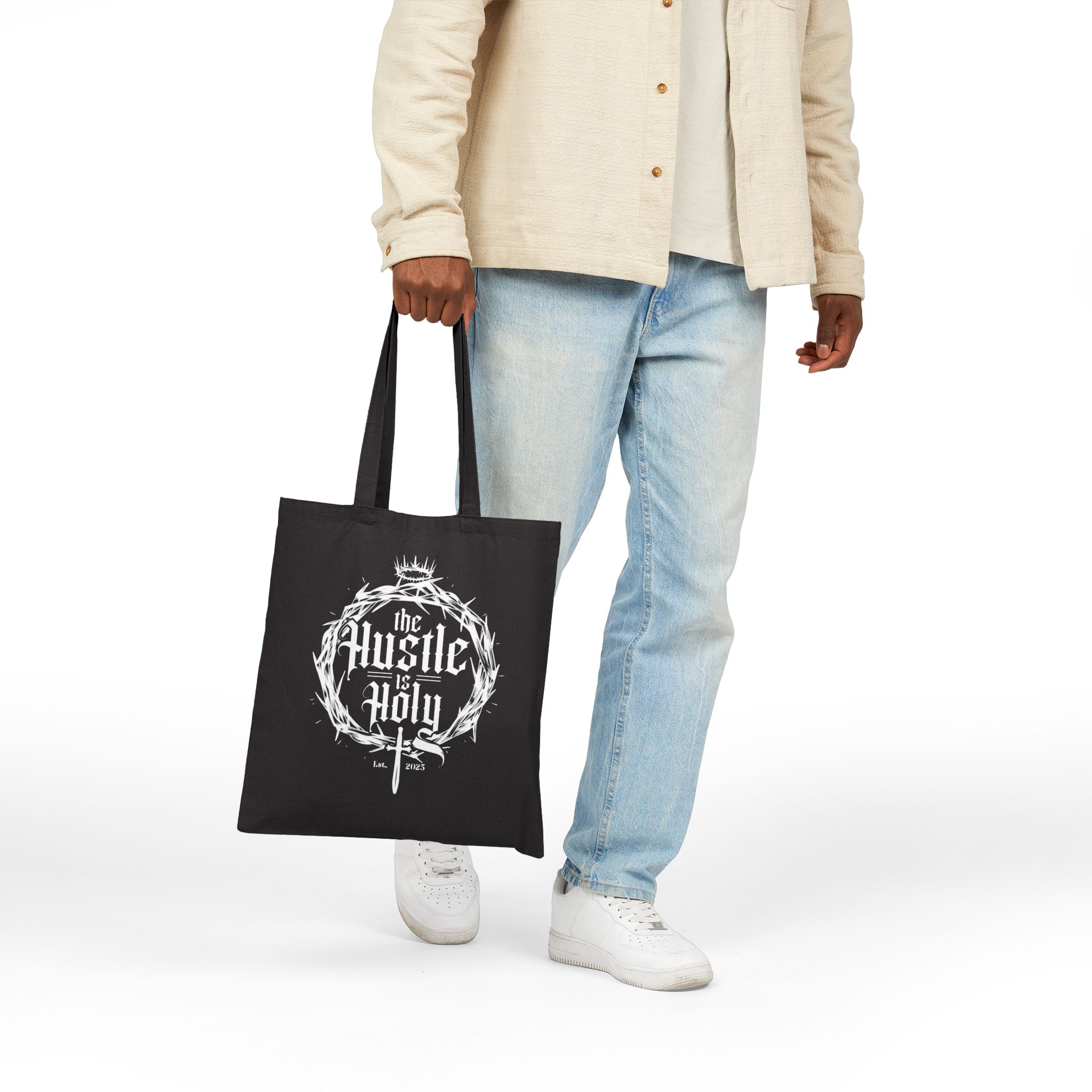 12614716132844109535 2048 The Hustle Is Holy™ Original Classic Cotton Canvas Tote Bag The Hustle Is Holy™ Original Classic Cotton Canvas Tote Bag - Image 3
